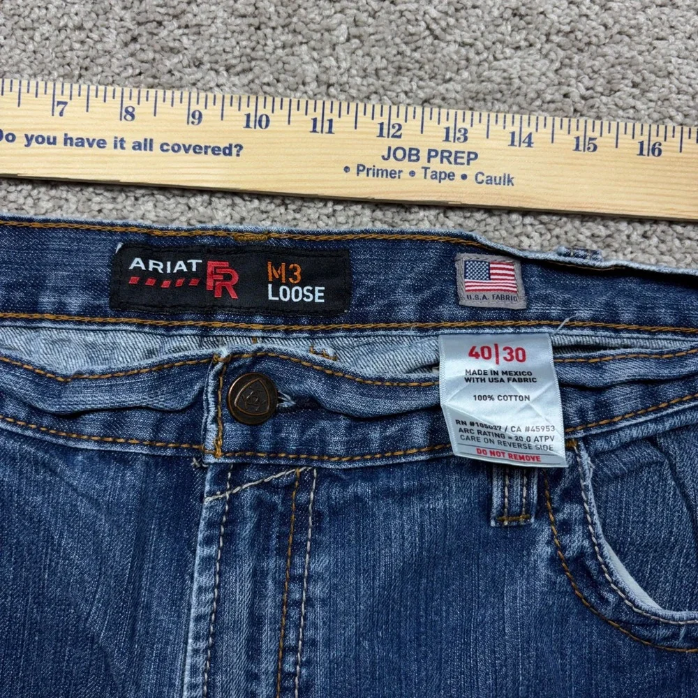 Ariat FR M3 Loose Fit Mens Flame Resistant Work Jeans Blue 40x30 CAT 2 2112